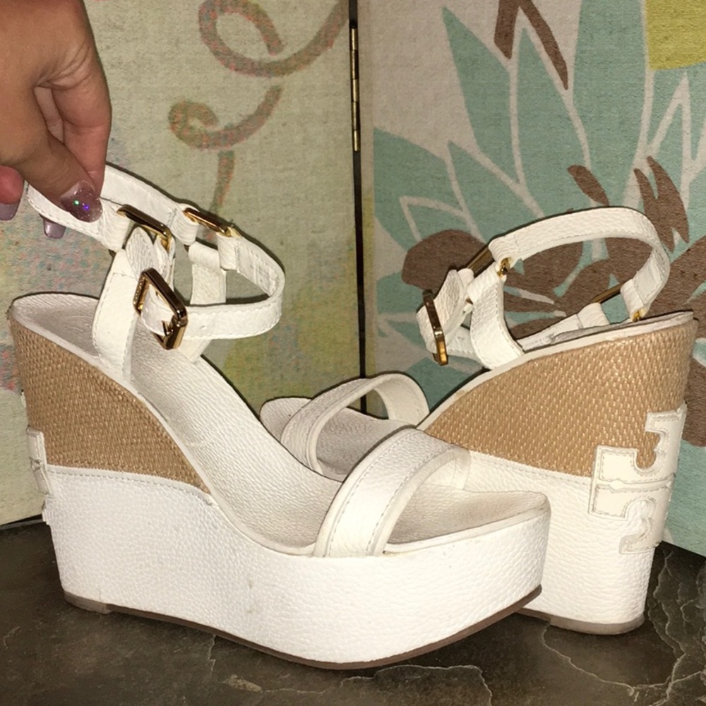 White Tory Burch Wedges